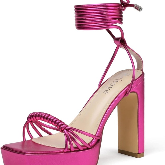 Reitoye Women's👱🏽‍♀️Open Toe Platform Chunky Party High Heel Sandals👡Sz 9 - Picture 6 of 12